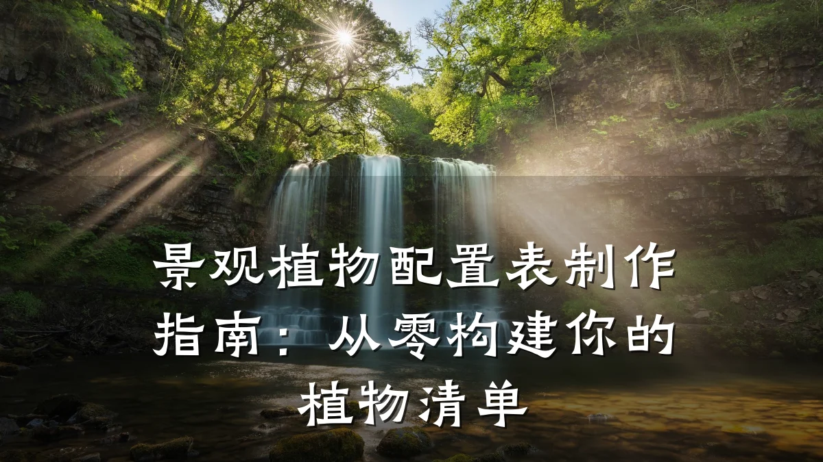 景观植物配置表制作指南:从零构建你的植物清单